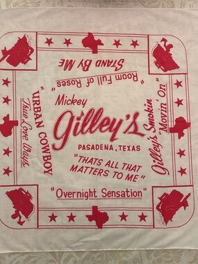 Mickey Gilley’s Pasadena Texas Urban Cowboy Bandana Kerchief Vintage